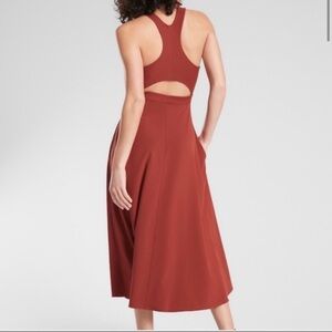 Athleta midi open back Rust Sleeveless Maxi Dress